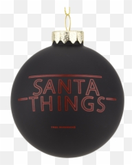 Santa Things Glass Christmas Ornament - Day png