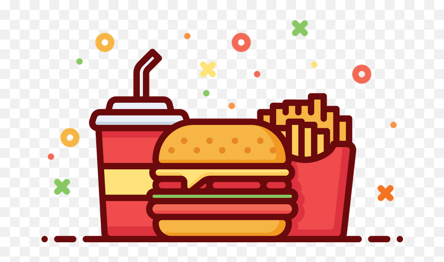 Burger And Fries Icon Clipart - Full Size Clipart 5350102 Burger Fries Icon Png,Fries Icon