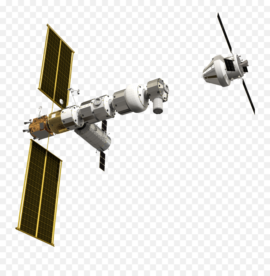 Esa - Gateway With Orion Docking U2013 Transparent Background Station Spatiale Fond Transparent Png,Asteroid Transparent Background