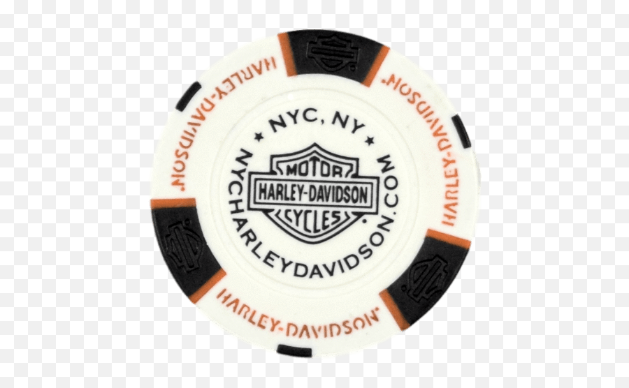 Nyc White Poker Chip - Harley Davidson Png,Poker Chips Png