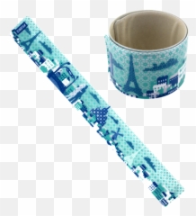 Reflective Bracelet - City Slap Paris Brazalete Reflectante Paris 25 X 3 Cm Turquesa Y Blanco Pylones Png,Slap Png