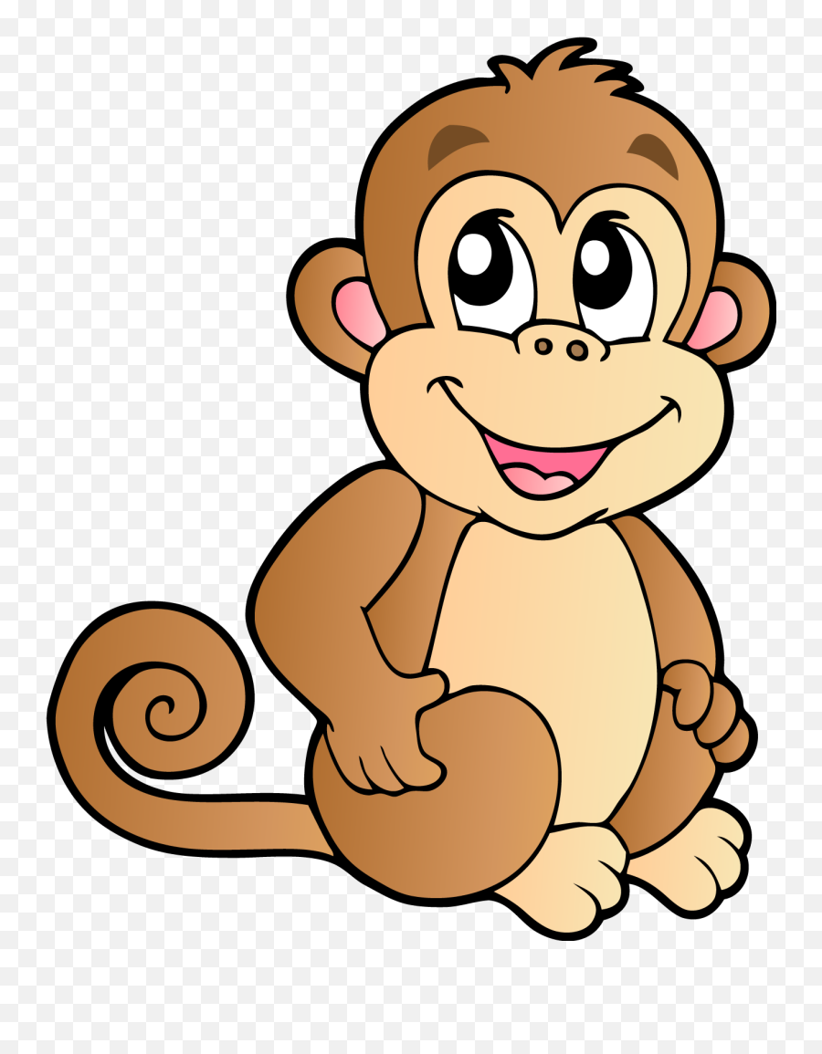 Monkey Cartoon Drawing Illustration - Transparent Background Monkey Cartoon Transparent Background Png,Chimp Png