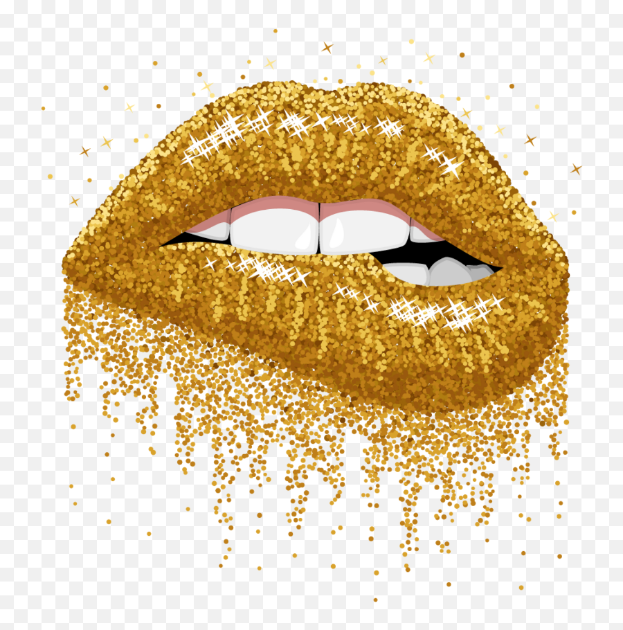 Download Gold Sticker - Sparkling Lips Clip Art Png Image Transparent Transparent Background Lips Png,Gold Sticker Png