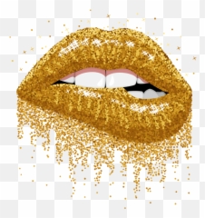 Download Gold Sticker - Sparkling Lips Clip Art PNG Image Transparent Background Png