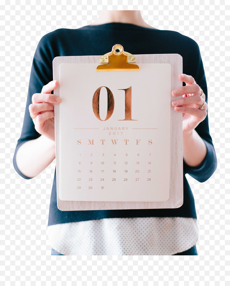 Woman Holding Calendar Transparent Background Free - Free Png,2017 Calendar Png
