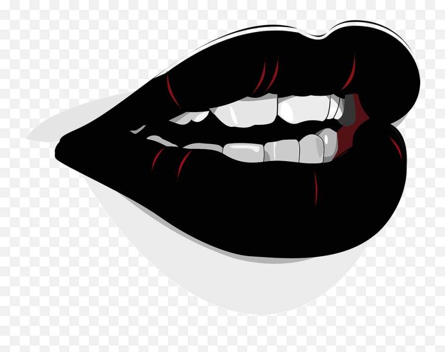 Boca Lábios Batom - Gráfico Vetorial Grátis No Pixabay Lips Clip Art Black And White Png,Labios Png