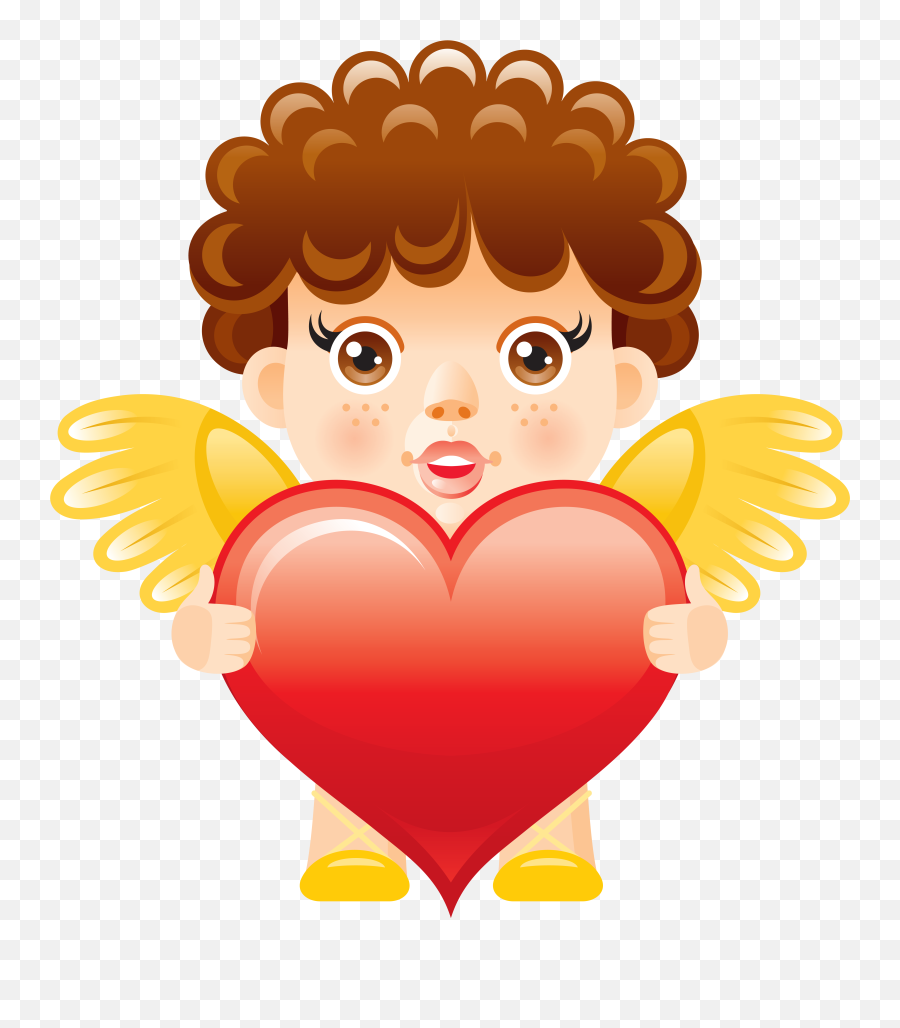 Download Cartoon Heart Png Transparent - Uokplrs Angel With Heart Clipart,Macbook Hearts Png