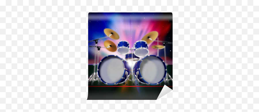 Drum Kit Wall Mural Pixers - Back Playing Cards Png Transparent Background,Drum Set Transparent Background