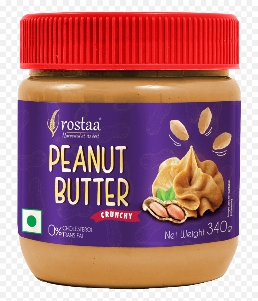 Peanut Butter Crunchy - Rostaa Peanut Butter Crunchy 340 Gm Png,Peanut Butter Transparent
