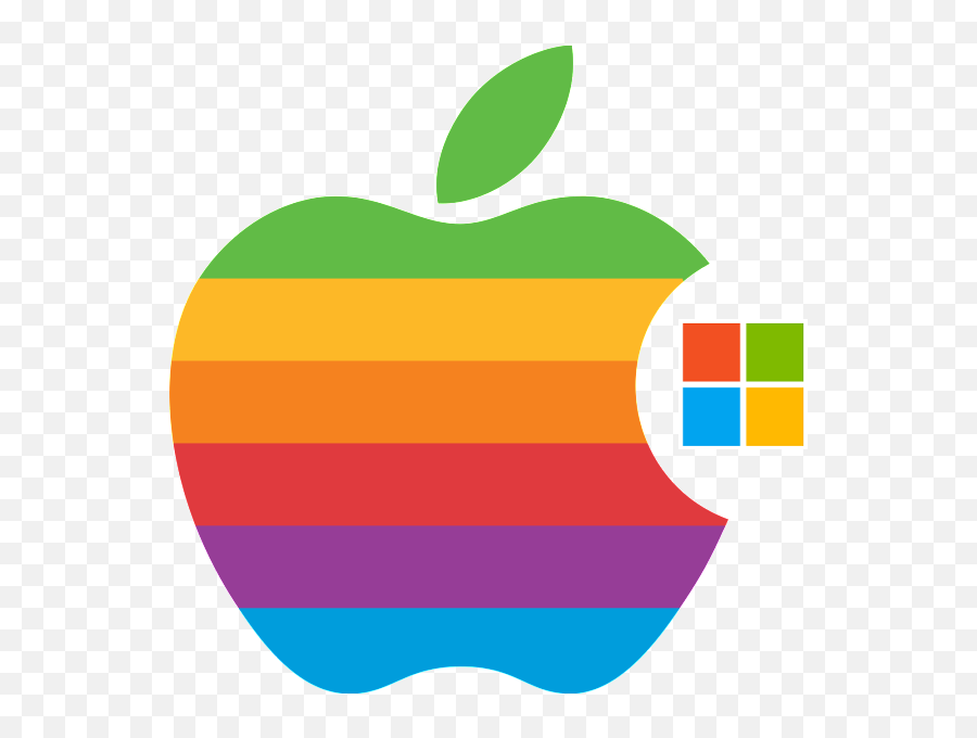 Mac Vs Pc - By Mitchel Lewis Apple Logo Rob Janoff Png,Windows 7 Logo Backgrounds