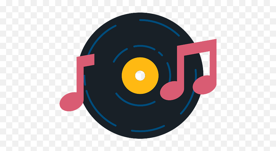 Viny Record Music Notes Icon Transparent Png - Stickpng Music Vinyl Icon Png,Note Icon In Circle