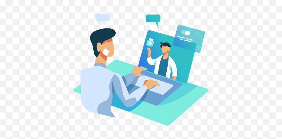 Premium Medical Care Illustration Pack From Healthcare - Telehealth Cartoon Png,Medical Check Up Icon