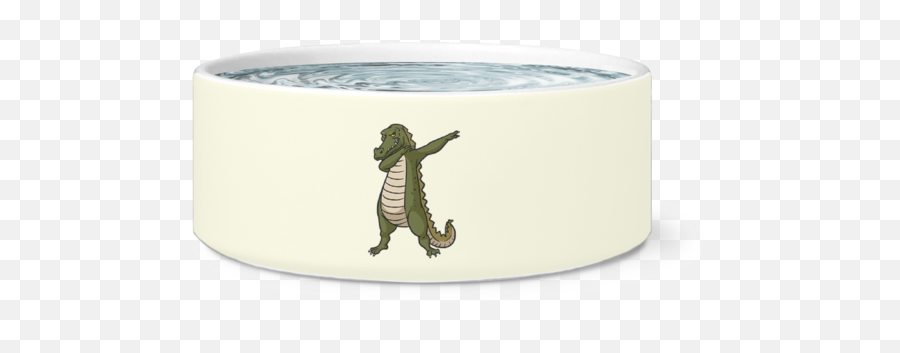 Dabbing Alligator Pet Dog Bowl Funny Gifts For Crocodile - Alligator Png,Dog Bowl Png