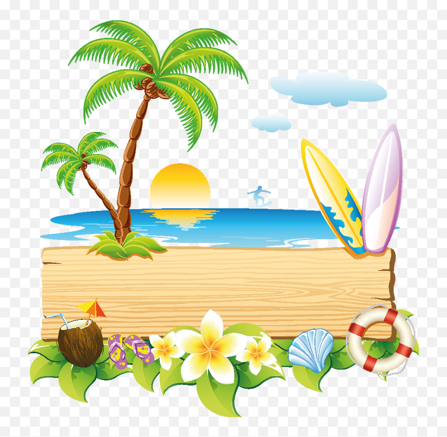 Vacation Beach Png Transparent Image - Cool Summer Vector Beach Clipart Background Hd,Cool Backgrounds Png