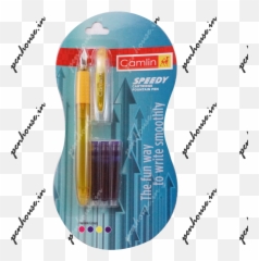 17618 Yellow Color - Camlin Speedy Cartridge Fountain Pen png