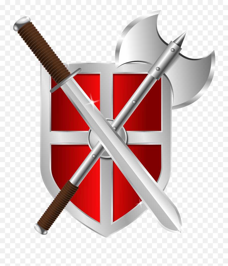 Download Sword Shield Transparent Png - Axe And Sword On Shield,Shield Transparent Background