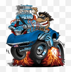 Classic Sports Car Cartoon - Old School Png