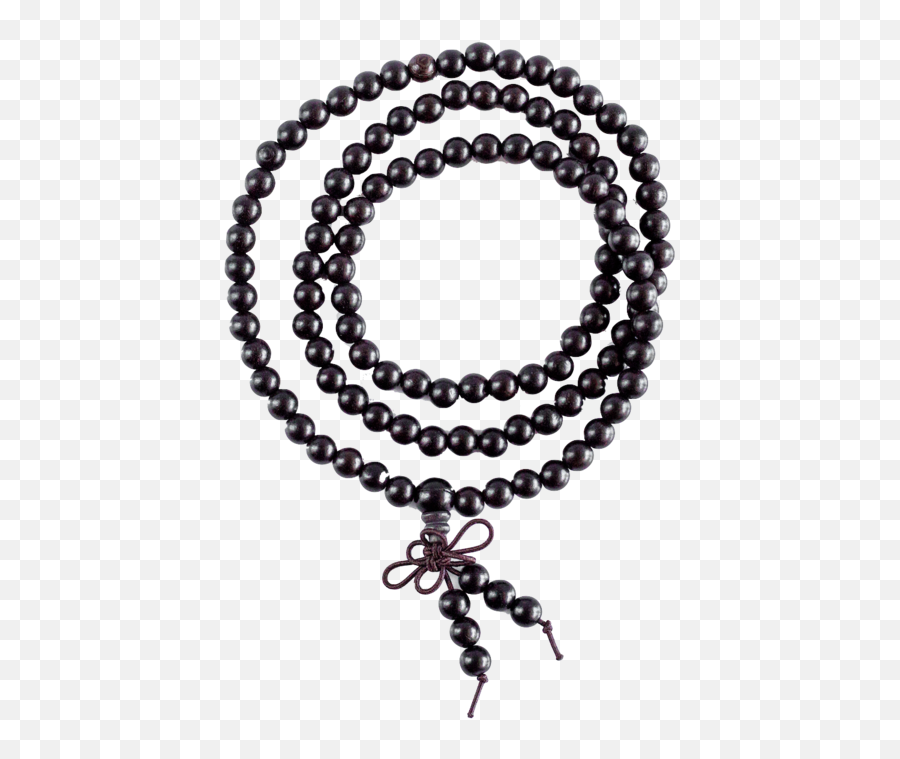 Beautiful Black Sandalwood Prayer Beads Backpack Buddha - Black Pearl Long Chain Png,Mardi Gras Beads Png