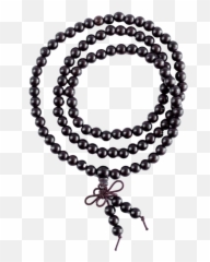 Beautiful Black Sandalwood Prayer Beads Backpack Buddha - Black Pearl Long Chain Png,Mardi Gras Beads Png