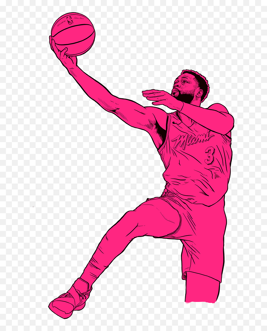 Nba Dwyane Wade Bday Illustration - Miami Vice Edition On Slam Dunk Png,Dwyane Wade Png