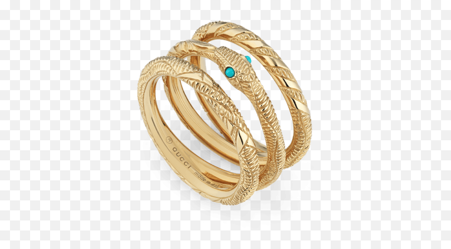 Gucci Ourobos Triple Band 18k Gold And - Gold Gucci Snake Ring Png,Gucci Snake Logo