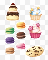 Drawing Of A Pastries Png Image - Some Different Pastries Drawing,Pastries Png