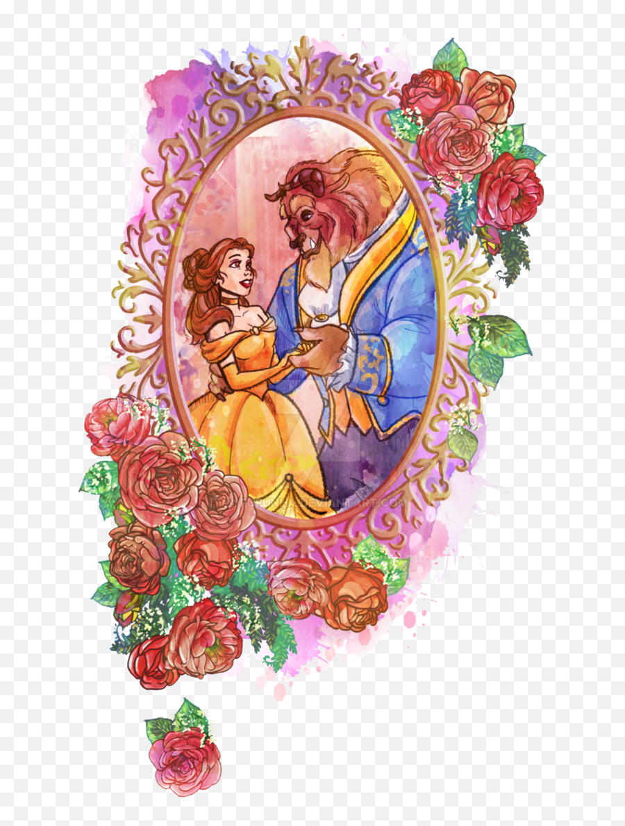 Beast By Fufunha Belle Tattoo - Belle Flower Disney Png,Belle Transparent Background