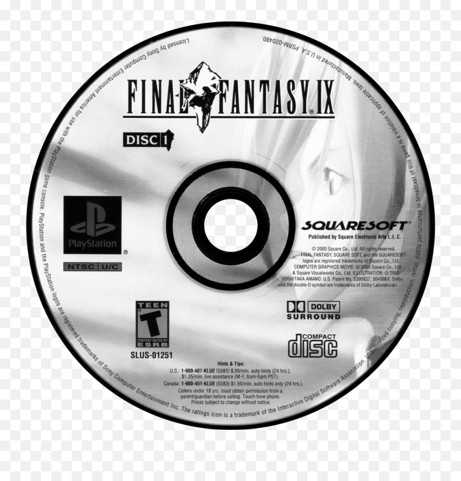 Download Hd Final Fantasy Ix - Final Fantasy Ix Cd Cover Final Fantasy Ix Disc 1 Png,Cd Cover Png