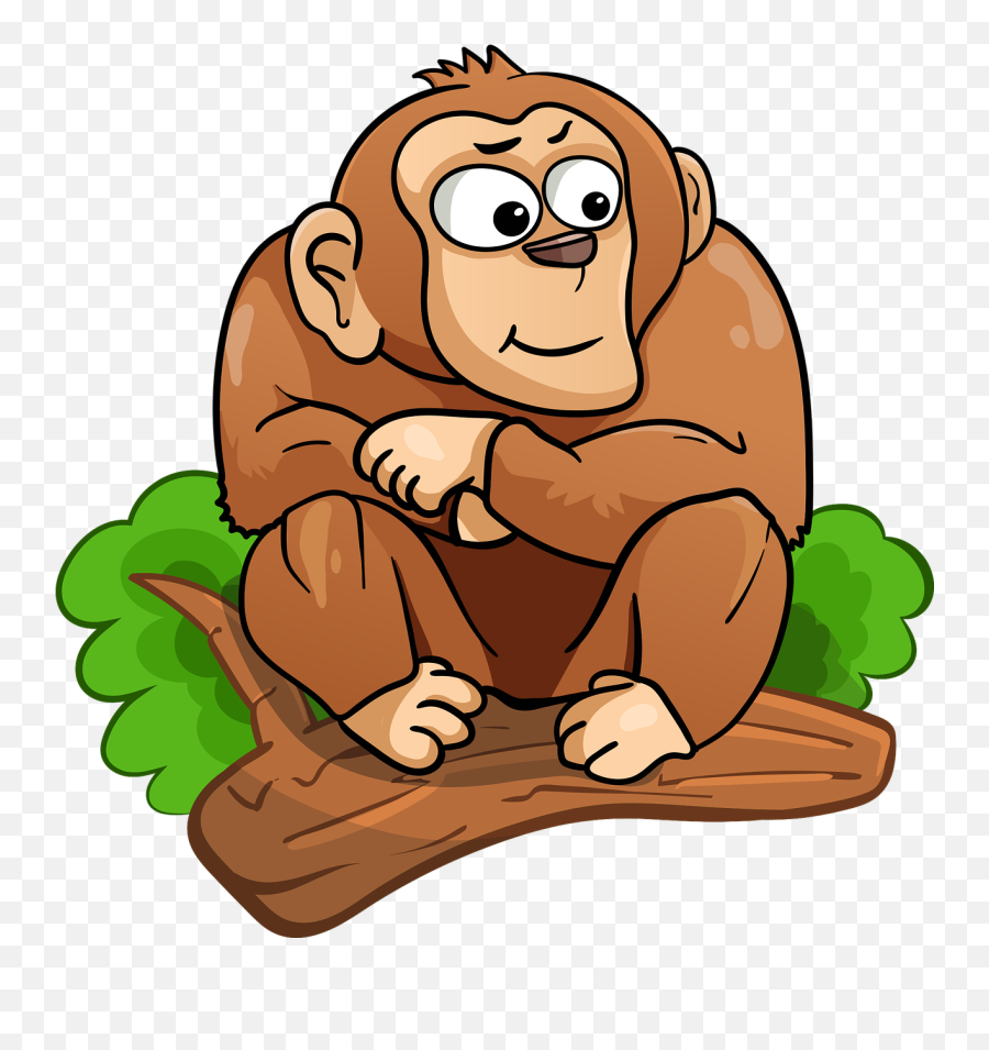 Free Vector Graphic - Sad Monkey On A Tree Cartoon Png,Chimpanzee Png