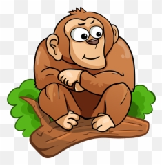 Free Vector Graphic - Sad Monkey On A Tree Cartoon Png,Chimpanzee Png