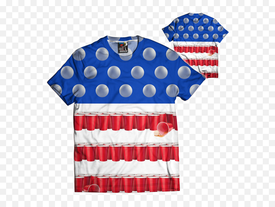 Red Solo Cups - Beer Pong Flag Tee Polka Dot Png,Beer Pong Png