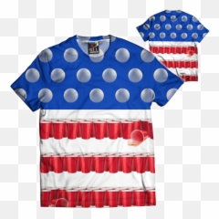 Red Solo Cups - Beer Pong Flag Tee Polka Dot Png,Beer Pong Png