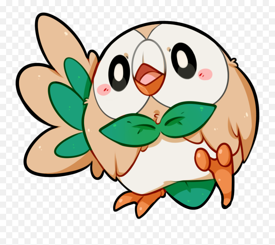 All Grass Type Pokemon Starters Png - All Grass Type Pokemon Drawing,Rowlet Png