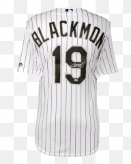 Charlie Blackmon Signed Colorado Rockies White Replica Jersey Png