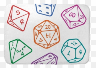 Vector Icon Set Of Dice For Fantasy Dnd And Rpg Tabletop Games Board Polyhedral Dices With Different Sides D4 D6 D8 D10 D12 D20 Isolated - Polyhedral Dice png