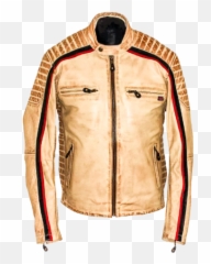 Leather Moto Jackets With Armor - Long Sleeve png