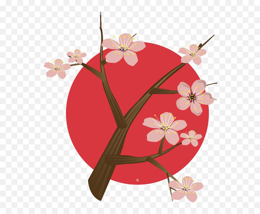 Download Free Japanese Flowering Cherry - Japanese Designs Png,Japanese Flag Icon