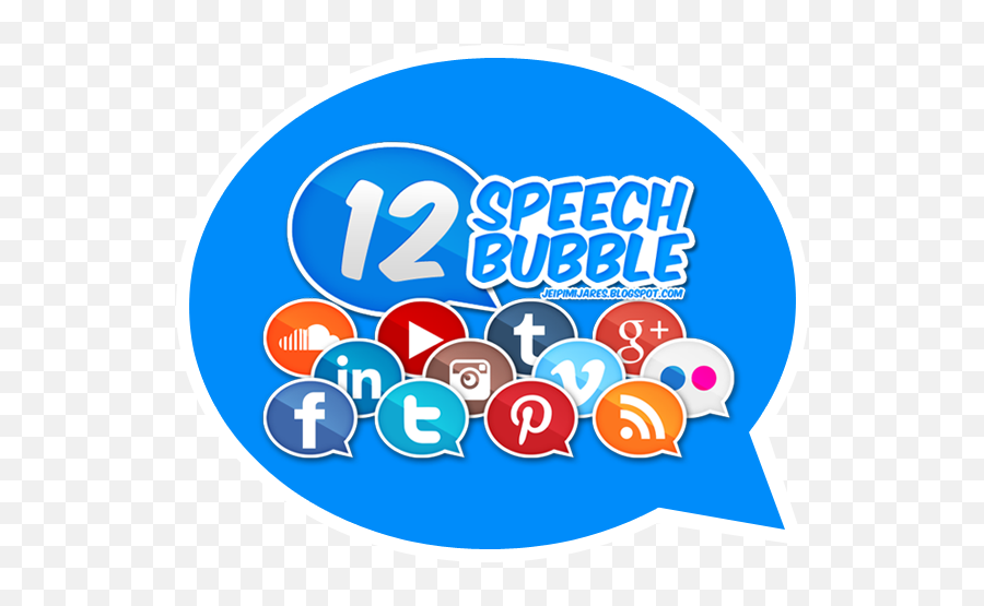 Speech Bubble Styled Social Media Icons - Jeipi Mijares Social Media Logo Bubbles Png,In Social Media Icon