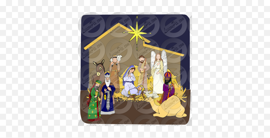 Holy Family Picture For Classroom Therapy Use - Great Holy Event Png,Christmas Nativity Icon