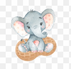 Elephant Baby Shower Girl - Peanut Elpp U2013 Pretty Simple Baby Elephant Baby Shower Png,Baby Shower Png