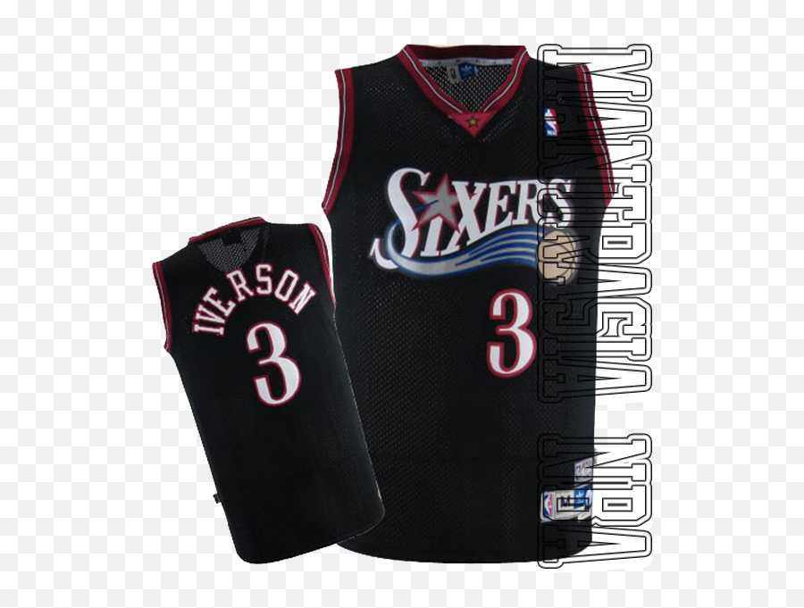 Philadelphia 76ers Iverson 3 Retro Black - Number Png,76ers Png