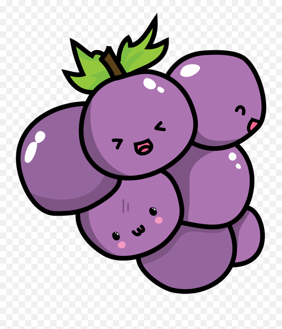 Cute Grapes Clipart Png - Grape Kawaii Png,Grapes Png