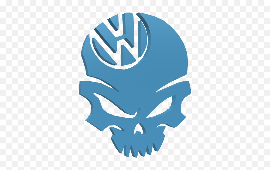 Volkswagen Skull Logo By Luigicoupe - Thingiverse Emblem Png,Skull Logo Png