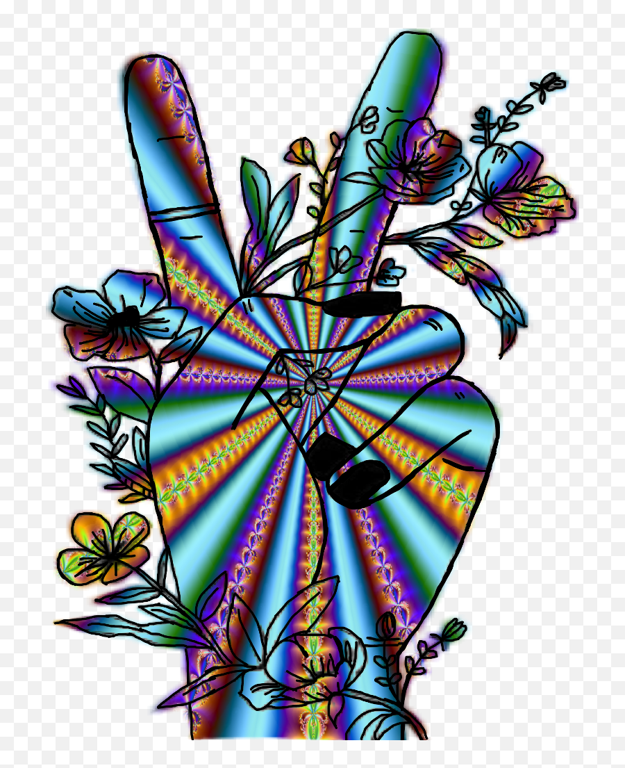 Trippy Transparent Hippie - Trippy Hippie Trippy Psychedelic Trippy Peace Sign Hand Png,Peace Transparent