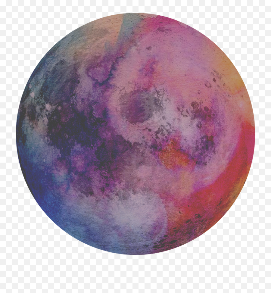 Download Watercolor Moon By Kt Art Artistic Sticker - Sphere Png,Artistic Png