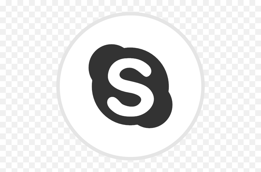Online Skype Social Icon - Black White Social Media Png,Skype Logo Png