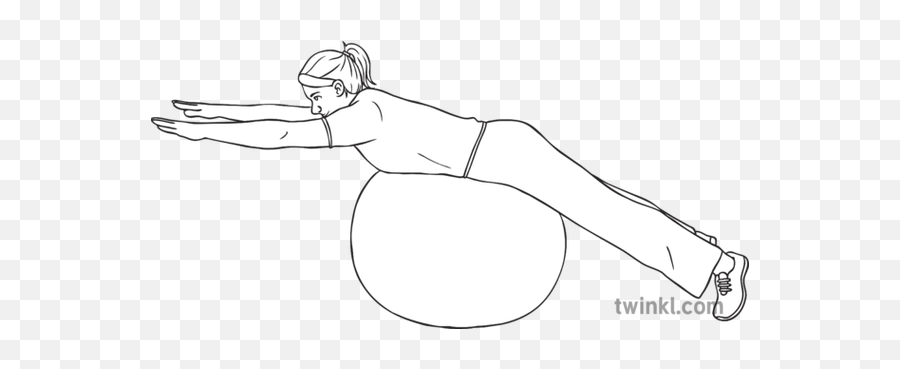 Gym Ball Superman Pose Sensory Exercise Pe Person Ks3 Black - Sketch Png,Superman Logo Black And White