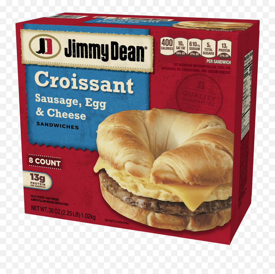 Jimmy Dean Sausage Egg U0026 Cheese Croissant Sandwiches 8 Count Frozen - Jimmy Dean Ham And Cheese Croissant Png,Croissant Transparent