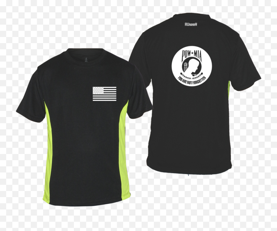 Mens Reflective Short Sleeve Shirt - Reflective Running Shirt Png,Pow Mia Logo