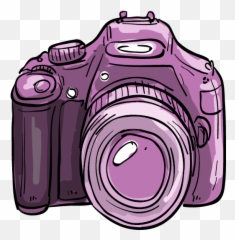 Digital Single Reflex Singlelens - Purple Camera Cartoon Canon Drawing png